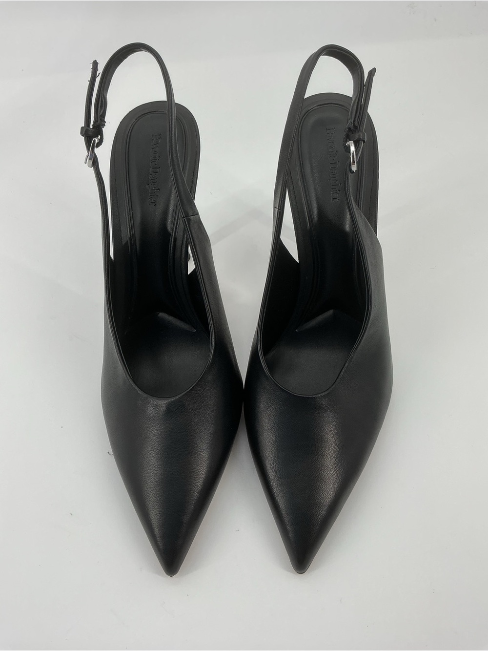 Favorite Daughter Remy 95MM Black Leather Slingback Pumps Size 9 - Picture 3 of 11